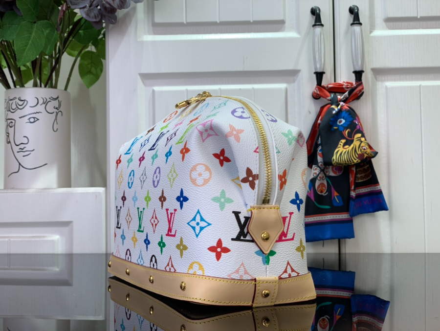 루이비통 X 무라카미 타카시 코스메틱 파우치 GM 멀티컬러 M13743 화이트 27189cm3.jpg