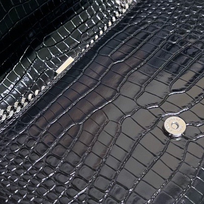 로랑 케이트 미디움 체인 백 태슬 엠보스 크로커다일 샤이니 레더 블랙 실버 354119 24514.5cm10.jpg