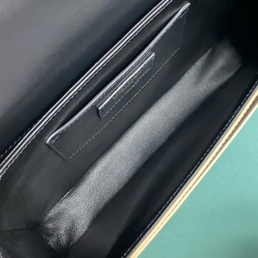 생로랑 가죽 미디엄 사첼 백 배색 블랙 634305 23616cm5.jpg
