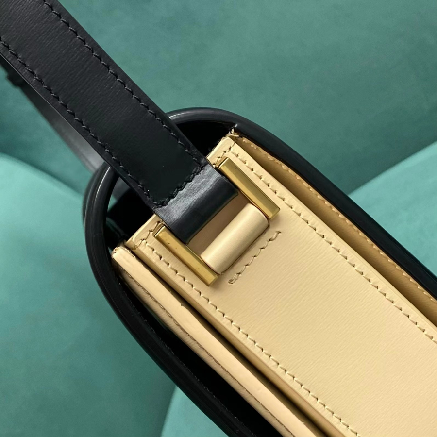 생로랑 가죽 미디엄 사첼 백 배색 블랙 634305 23616cm7.jpg