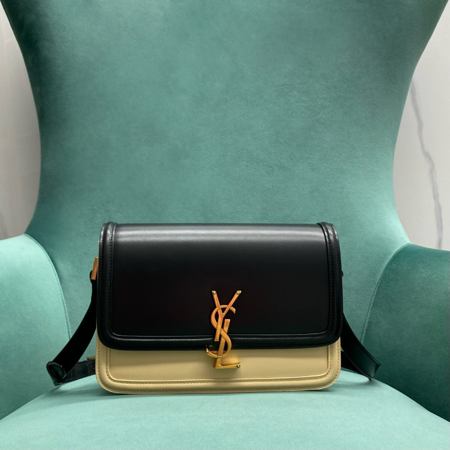 생로랑 가죽 미디엄 사첼 백 배색 블랙 634305 23616cm1.jpg