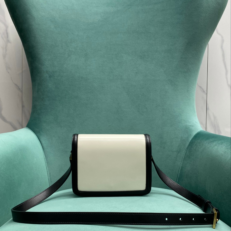 생로랑 가죽 스몰 사첼 백 흑백 634306 18.5144cm2.jpg