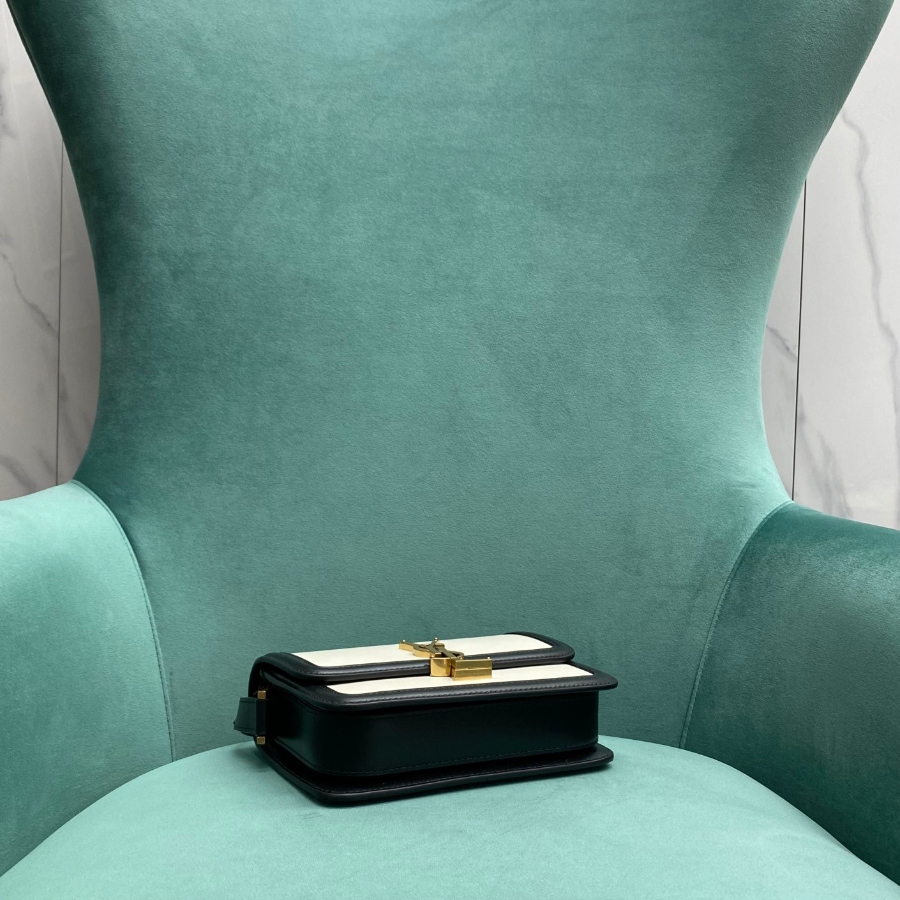 생로랑 가죽 스몰 사첼 백 흑백 634306 18.5144cm4.jpg