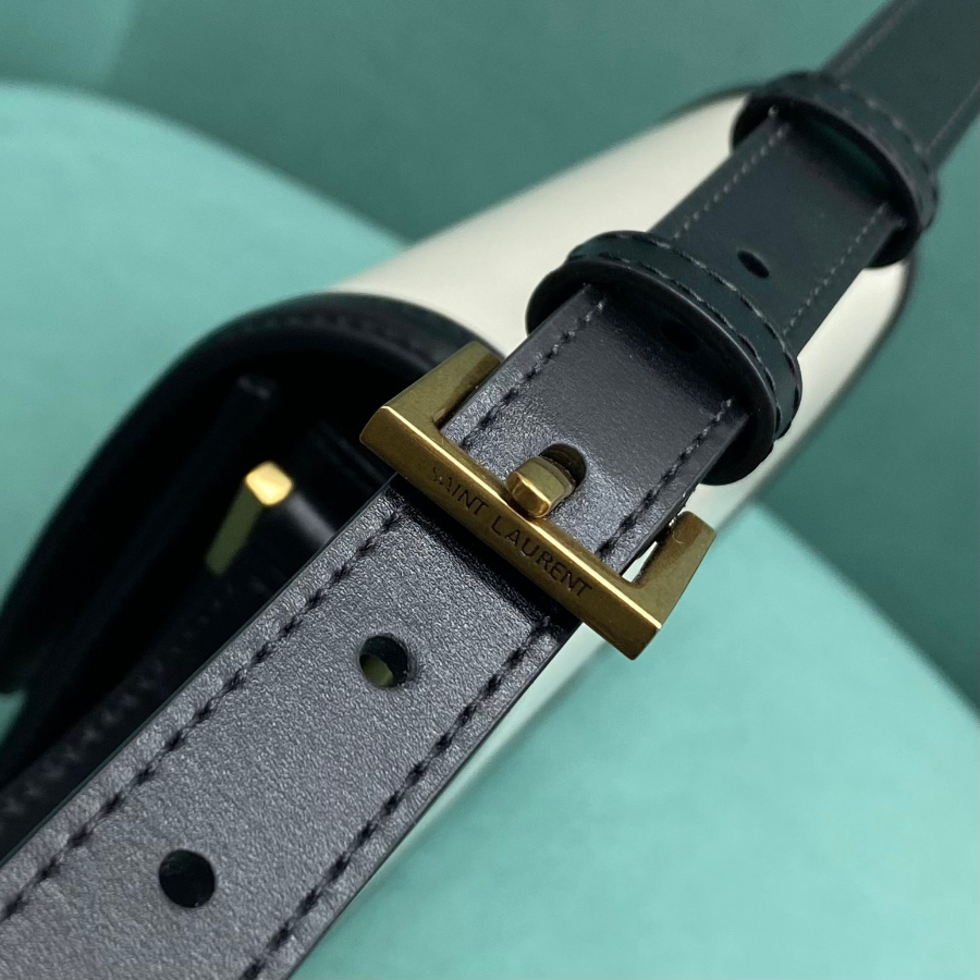 생로랑 가죽 스몰 사첼 백 흑백 634306 18.5144cm7.jpg