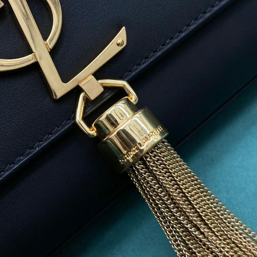 생로랑 그랑 드 뿌드르 가죽 KATE 미디엄 태슬 백 블랙 골드 354119 24514.5cm07.jpg