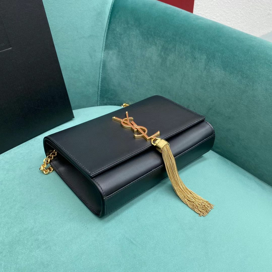 생로랑 그랑 드 뿌드르 가죽 KATE 스몰 태슬 백 블랙 골드 474366 20512.5cm04.jpg