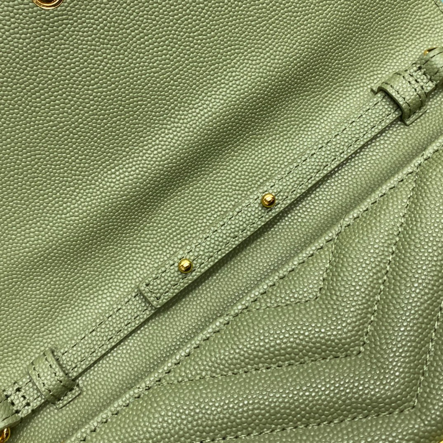 생로랑 그랑 드 뿌드르 가죽 소재 CASSANDER 클래식 체인 지갑 377828 22.5414cm 그린8.jpg