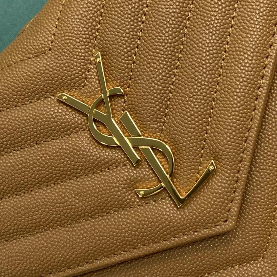 생로랑 그랑 드 뿌드르 가죽 소재 CASSANDER 클래식 체인 지갑 377828 22.5414cm 라이트 브라운6.jpg