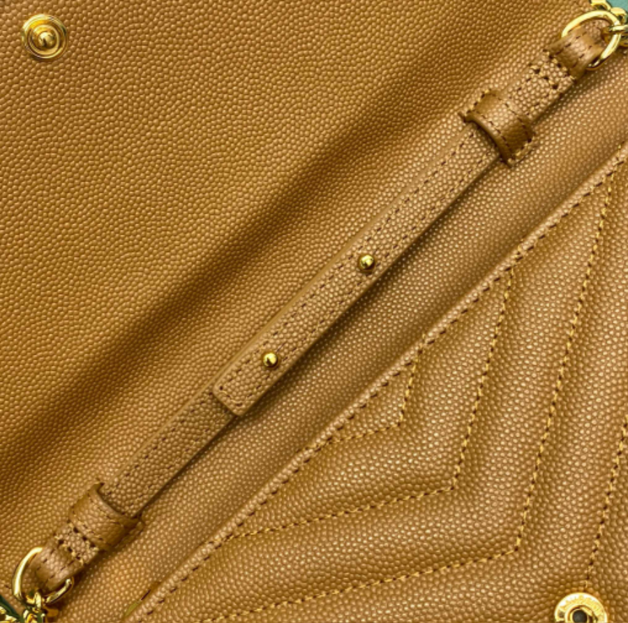 생로랑 그랑 드 뿌드르 가죽 소재 CASSANDER 클래식 체인 지갑 377828 22.5414cm 라이트 브라운7.jpg