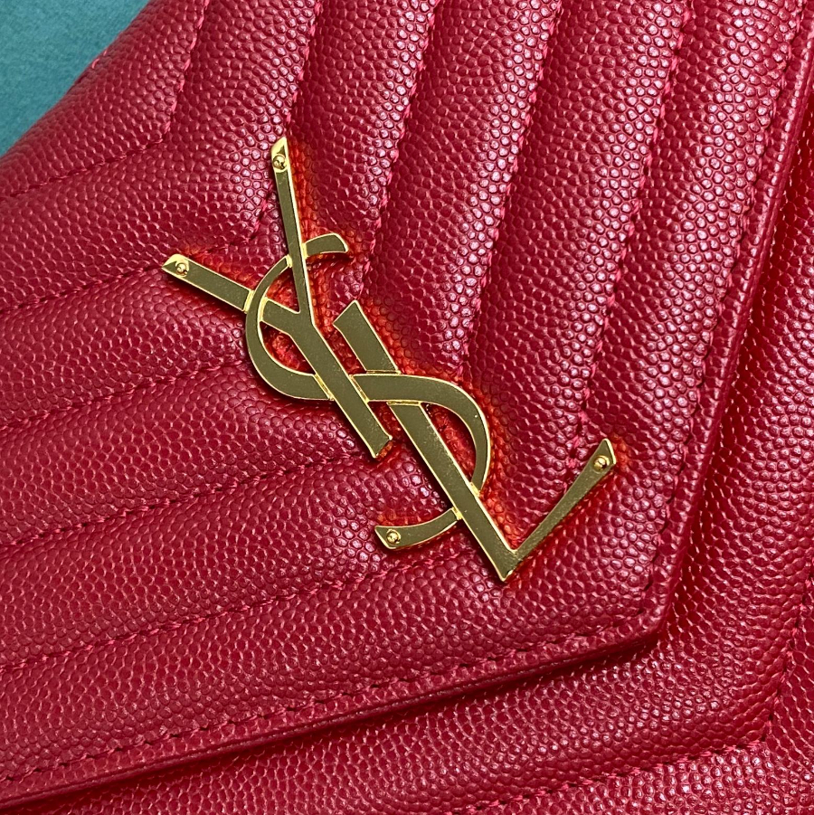 생로랑 그랑 드 뿌드르 가죽 소재 CASSANDER 클래식 체인 지갑 377828 22.5414cm 레드7.jpg