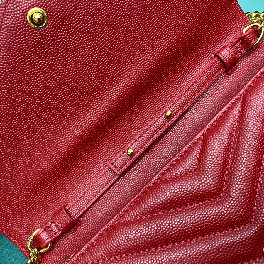 생로랑 그랑 드 뿌드르 가죽 소재 CASSANDER 클래식 체인 지갑 377828 22.5414cm 레드8.jpg