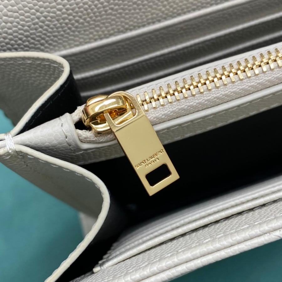 생로랑 그랑 드 뿌드르 가죽 소재 CASSANDER 클래식 체인 지갑 377828 22.5414cm 화이트9.jpg