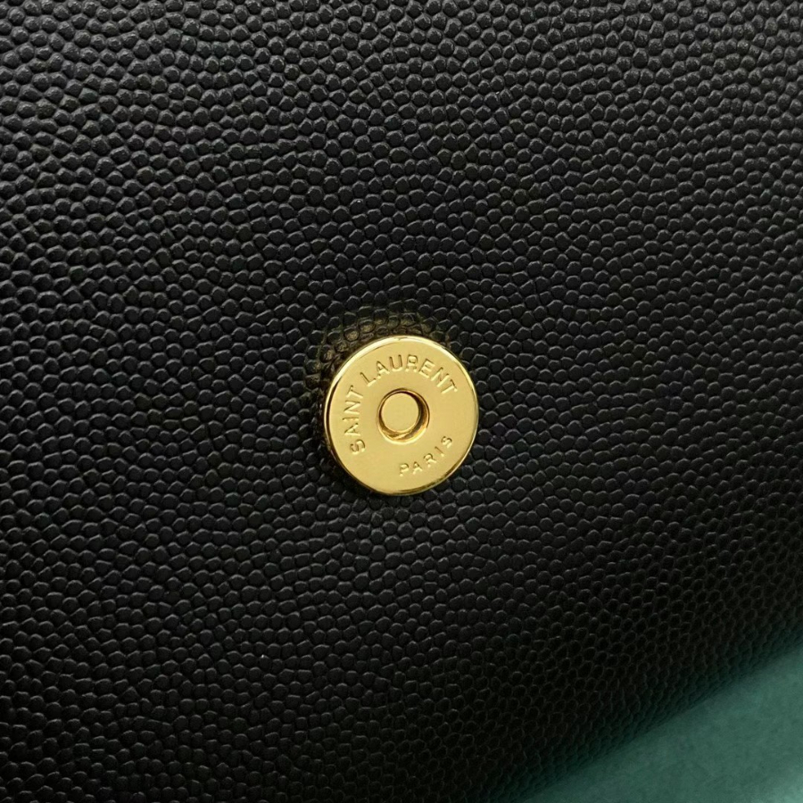 생로랑 그랑 드 뿌드르 엠보스 레더 골드 모노그램 케이트 미디움백 골드 체인 스트랩 블랙 364021 24514.5cm09.jpg