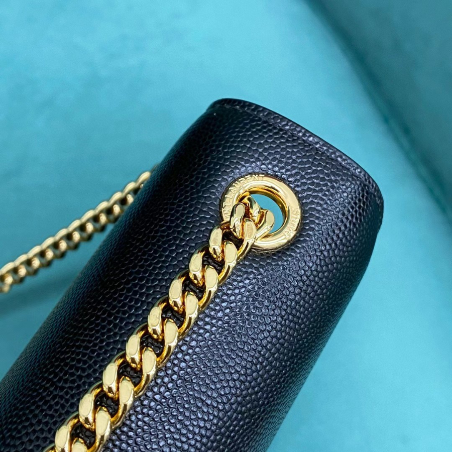 생로랑 그랑 드 뿌드르 엠보스 레더 골드 모노그램 케이트 미디움백 골드 체인 스트랩 블랙 364021 24514.5cm08.jpg