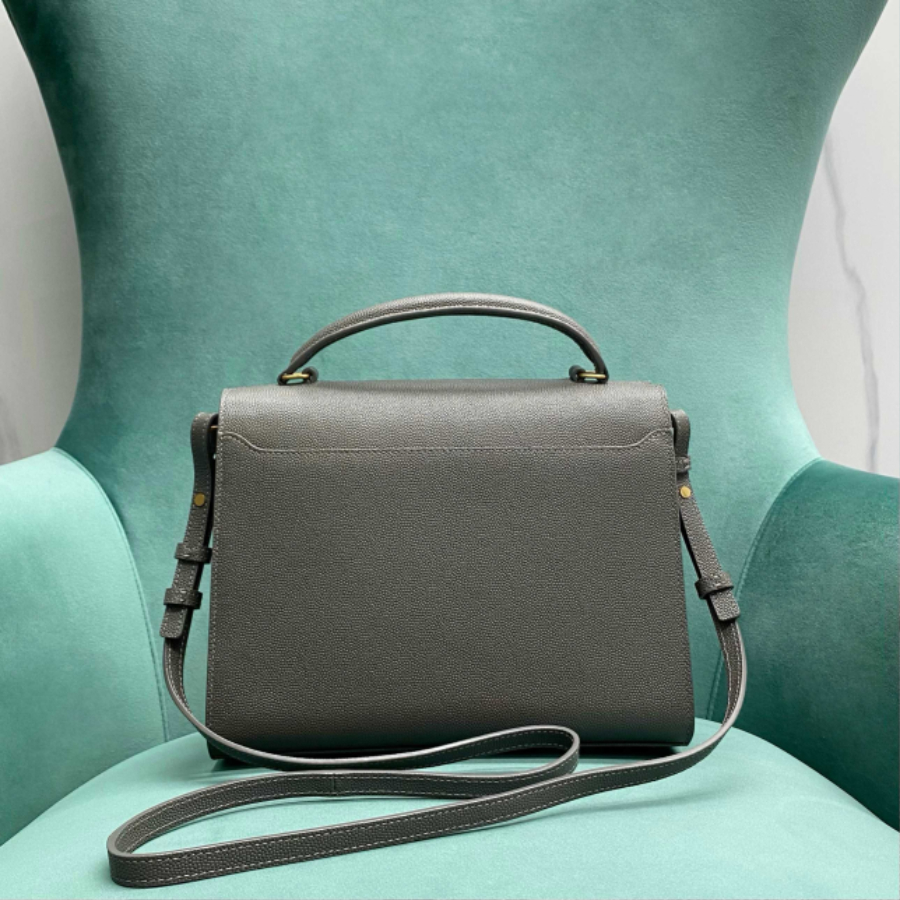 생로랑 그랑 드 뿌드르 엠보스드 가죽 소재의 CASSANDRA 미디엄 탑 핸들 백 그레이 623931 241019.5cm2.jpg