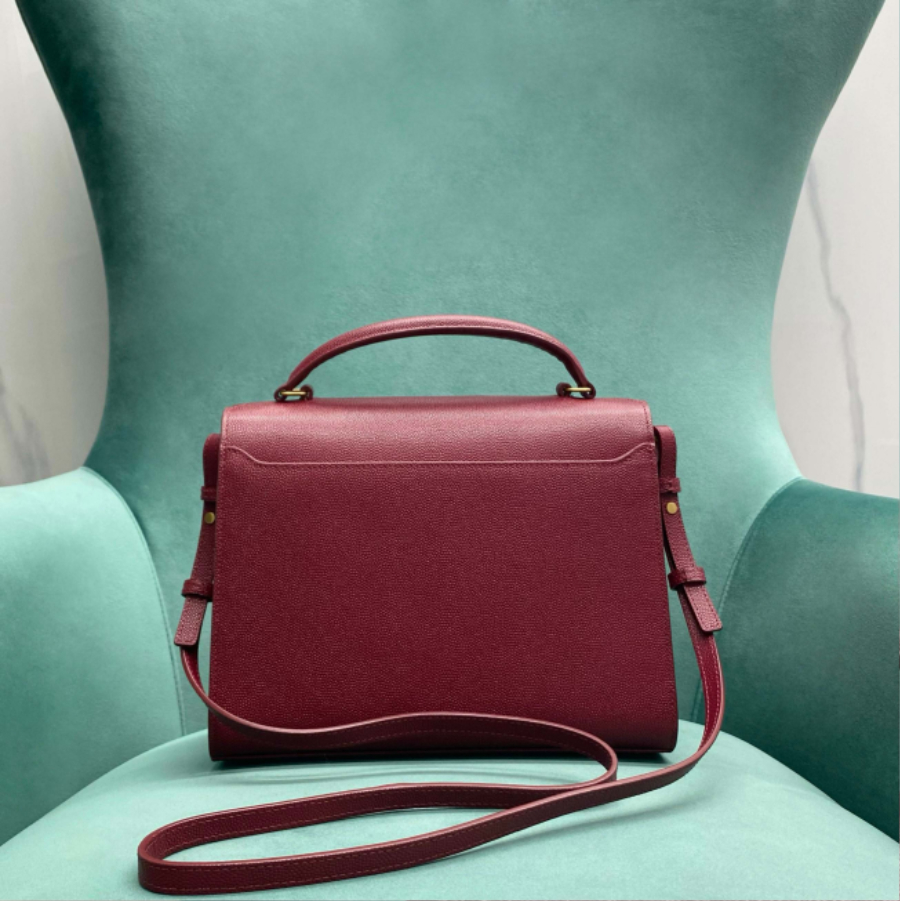 생로랑 그랑 드 뿌드르 엠보스드 가죽 소재의 CASSANDRA 미디엄 탑 핸들 백 레드 623931 241019.5cm2.jpg