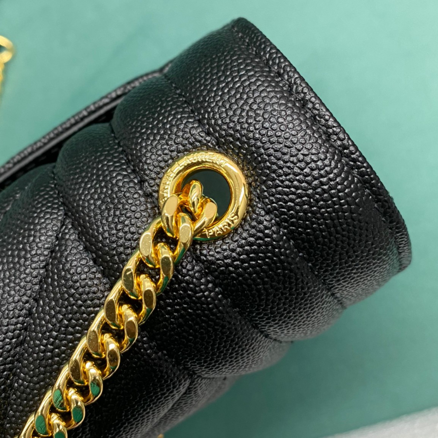 생로랑 그랑 드 뿌드르 퀼팅 가죽 ENVELOPE 스몰 600195 21613cm 블랙 금장07.jpg