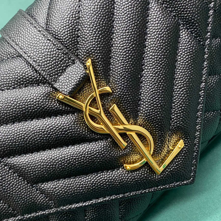 생로랑 그랑 드 뿌드르 퀼팅 가죽 ENVELOPE 스몰 600195 21613cm 블랙 금장10.jpg