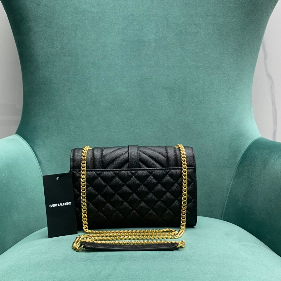 생로랑 그랑 드 뿌드르 퀼팅 가죽 ENVELOPE 스몰 600195 21613cm 블랙 금장02.jpg