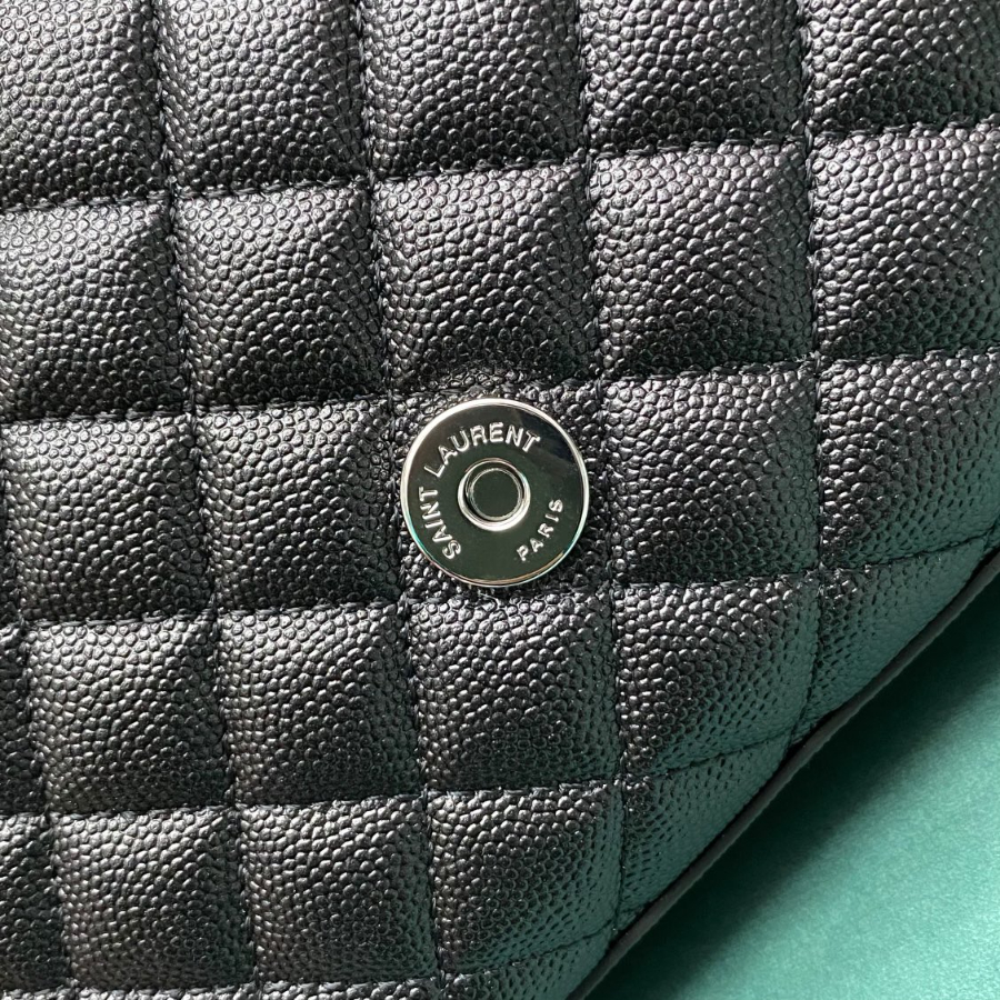 생로랑 그랑 드 뿌드르 퀼팅 가죽 ENVELOPE 스몰 600195 21613cm 블랙 은장08.jpg