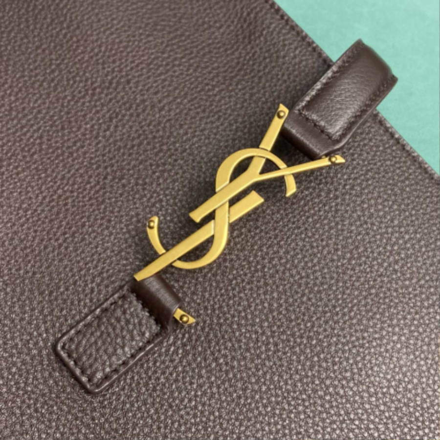 생로랑 그레인 가죽 소재의 LE 5 A 7 BEA 763435 502818cm 초콜릿5.jpg