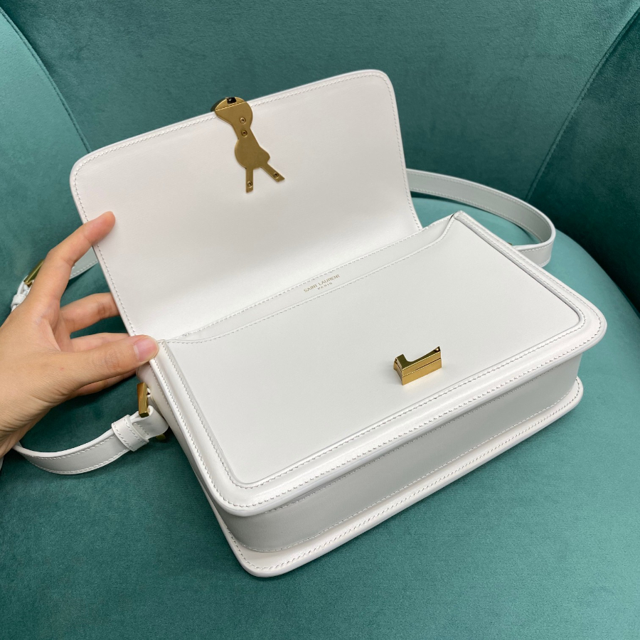 생로랑 금장 가죽 미디엄 사첼 백 화이트 634305 23616cm5.jpg