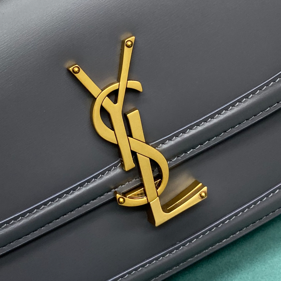 생로랑 금장 가죽 스몰 사첼 백 다크 그레이 634306 18.5144cm6.jpg