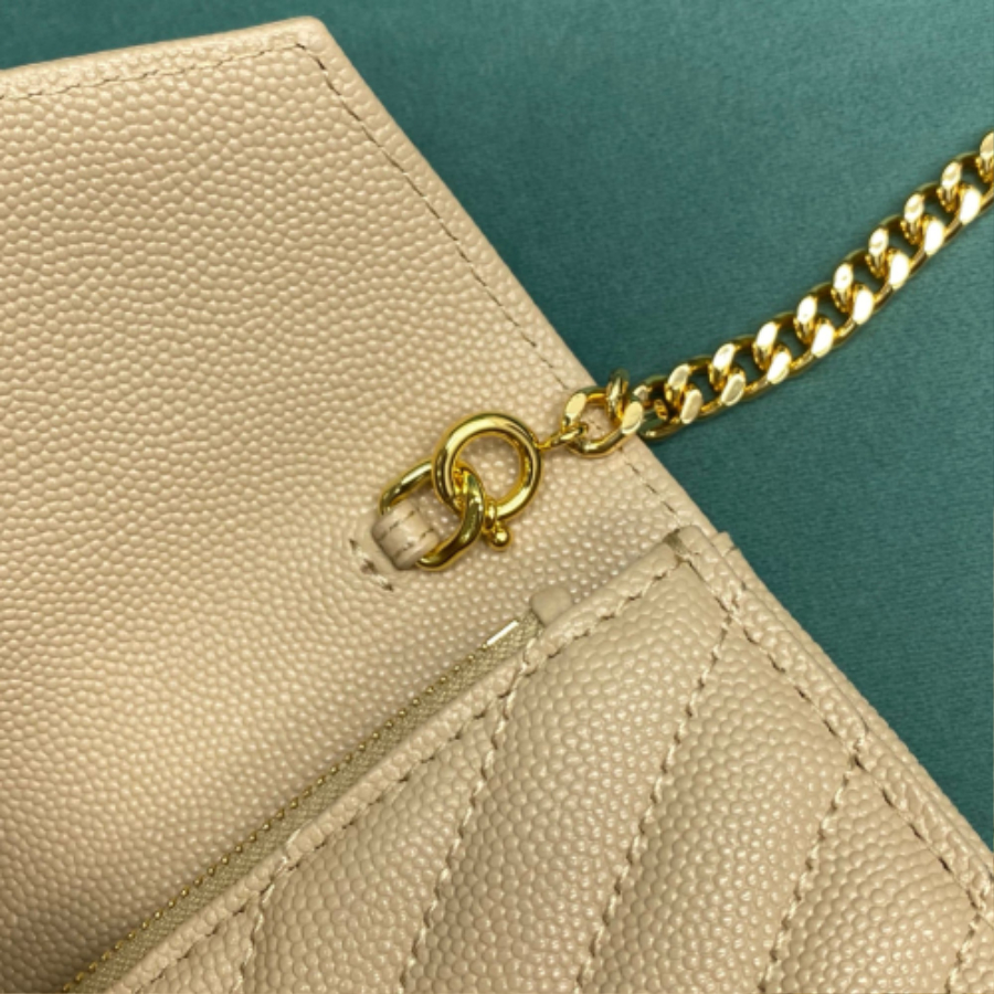생로랑 금장 마틀라세 모노그램 체인 숄더백 지갑 393953 19411cm 스몰 베이지7.jpg