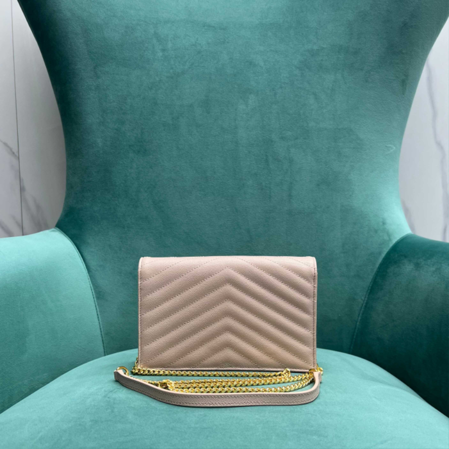 생로랑 금장 마틀라세 모노그램 체인 숄더백 지갑 393953 19411cm 스몰 핑크2.jpg