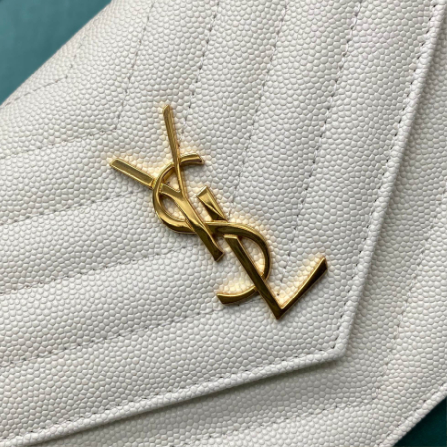 생로랑 금장 마틀라세 모노그램 체인 숄더백 지갑 393953 19411cm 스몰 화이트5.jpg