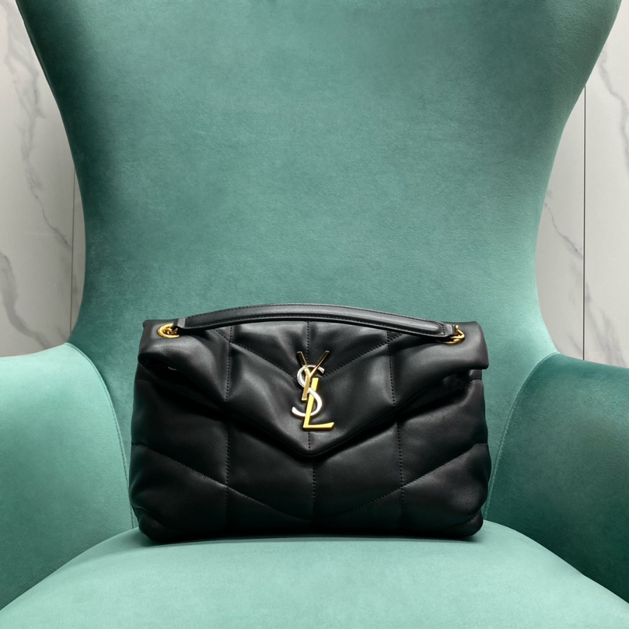 생로랑 나파 퀼팅 가죽 소재 PUFFER 스몰 577476 281118cm 블랙 배색로고1.jpg