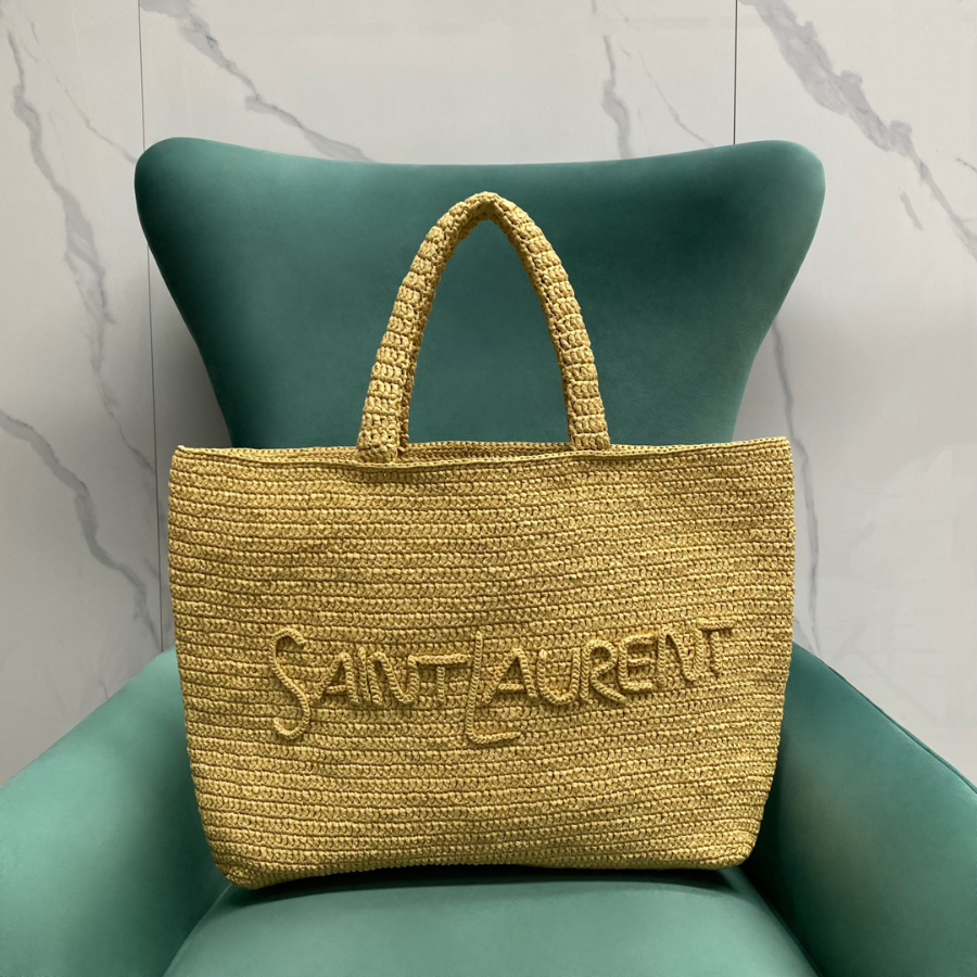 생로랑 로고 라피아 토트백 776763 428.533cm 다크 누드1.jpg