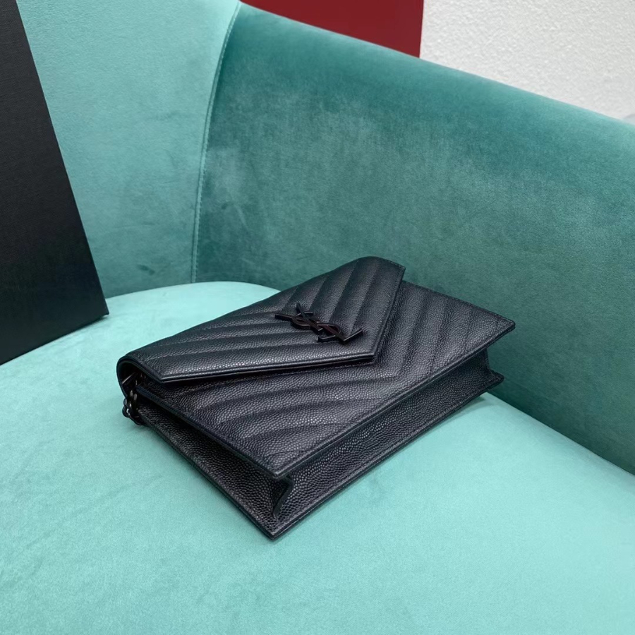 생로랑 마틀라세 모노그램 체인 숄더백 지갑 393953 19411cm 스몰 검정 로고4.jpg