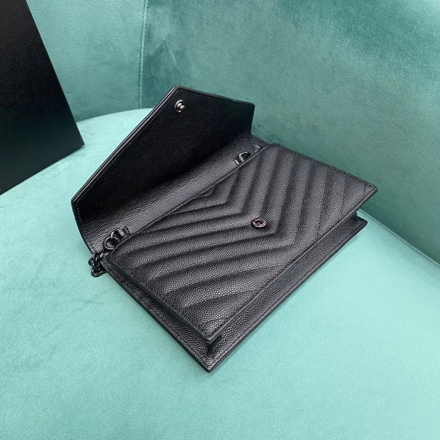 생로랑 마틀라세 모노그램 체인 숄더백 지갑 393953 19411cm 스몰 검정 로고5.jpg