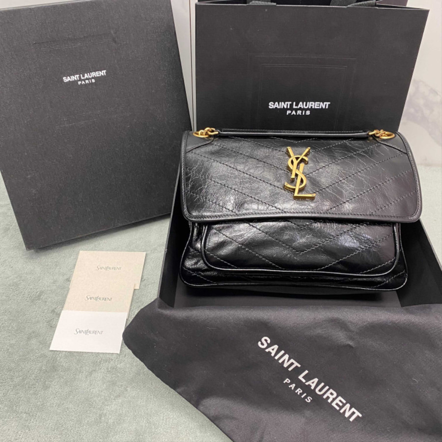 생로랑 빈티지 가죽 소재 NIKI BABY 633160 221712cm 블랙 금장01.jpg