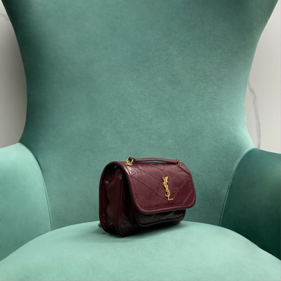 생로랑 빈티지 가죽 소재 NIKI BABY 633160 221712cm 와인 금장04.jpg