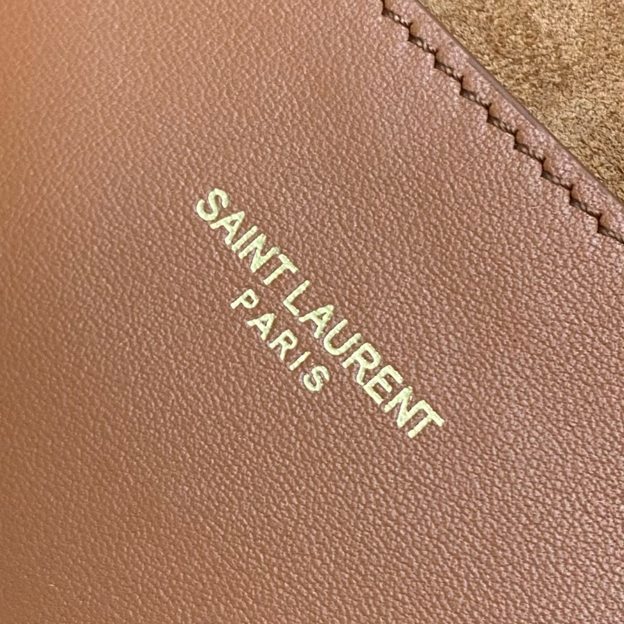 생로랑 스웨이드 가죽 소재의 유영한 LE 5 A 7 베이비백 809461 15716cm 옐로우 브라운9.jpg