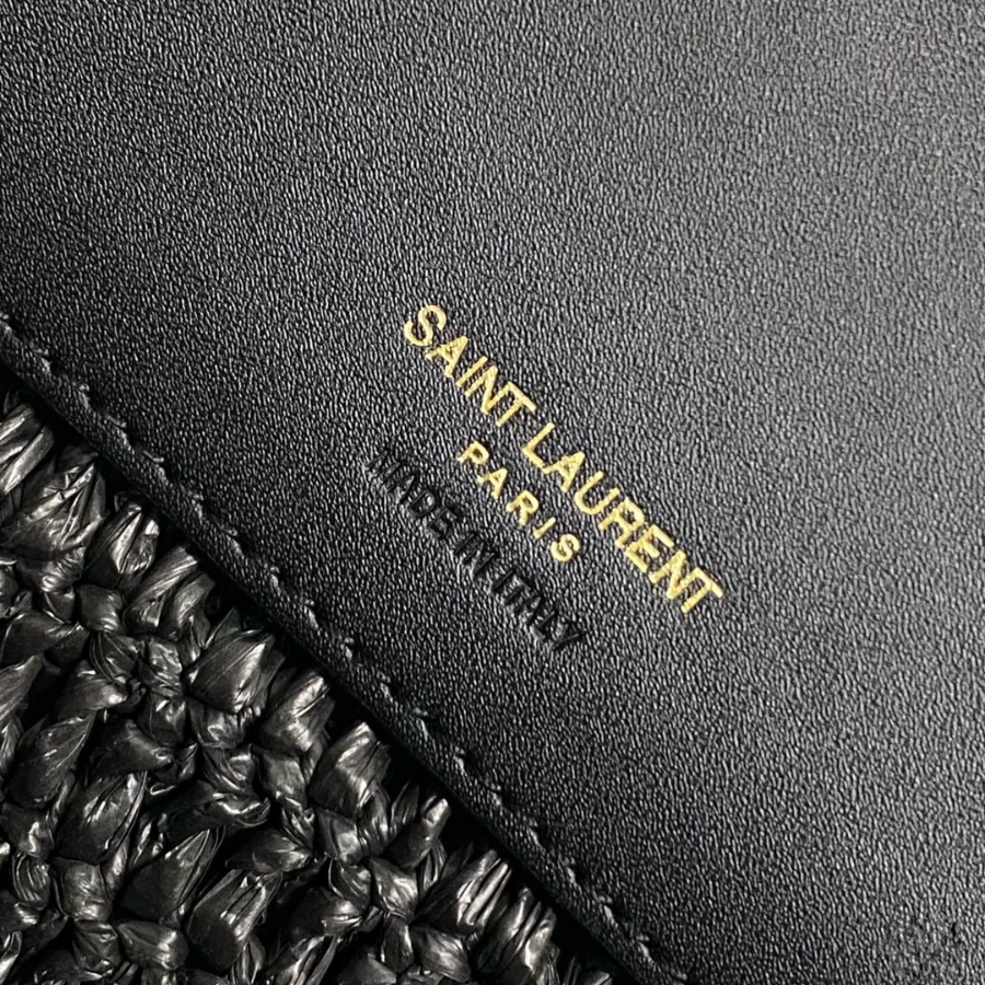 생로랑 우븐 라피아 및 베지터블 태닝 가죽 소재의 LE 37 773991 201625cm 블랙9.jpg