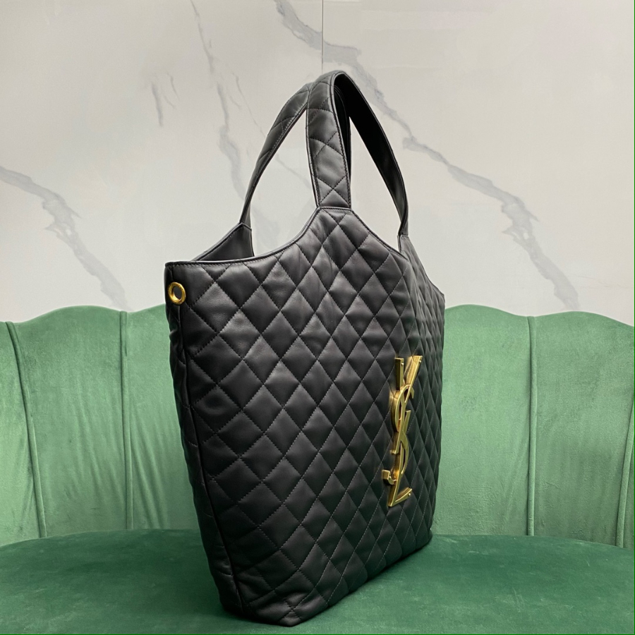 생로랑 퀼트 처리된 램스킨 소재의 ICARE 맥시 쇼퍼백 블랙 698651 38843cm5.jpg