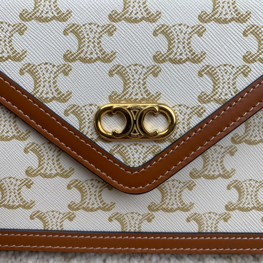 셀린느 메일론 트리옴페 체인 백 10H422 화이트 19.5134cm6.jpg