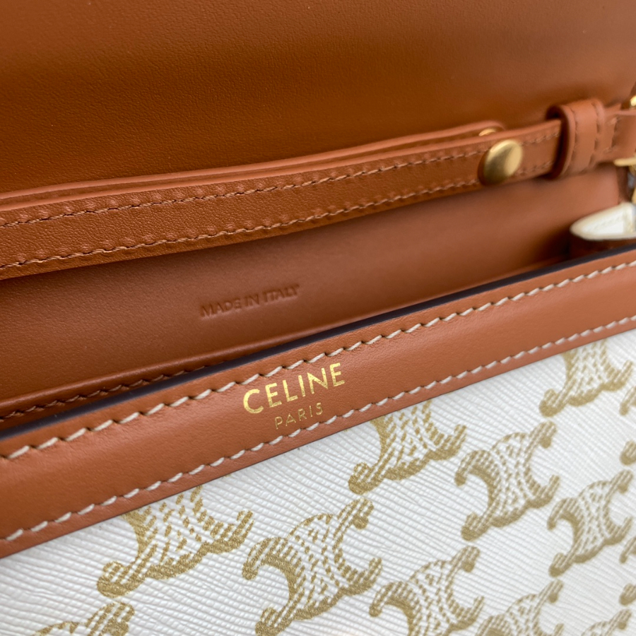 셀린느 메일론 트리옴페 체인 백 10H422 화이트 19.5134cm7.jpg