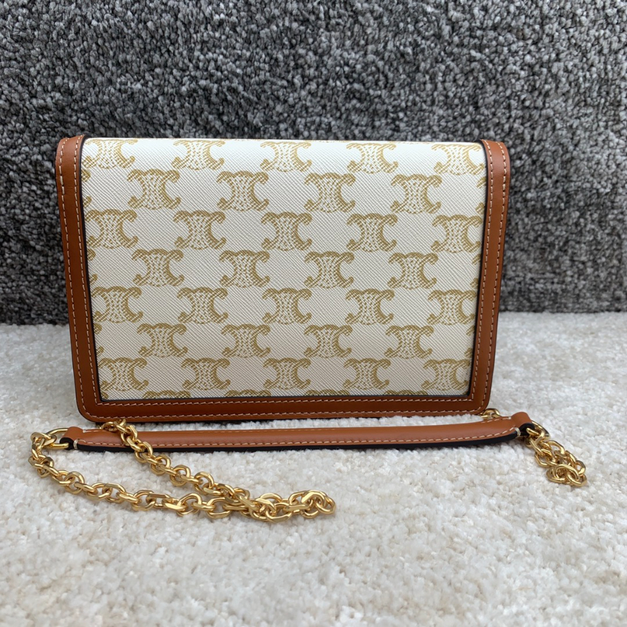 셀린느 메일론 트리옴페 체인 백 10H422 화이트 19.5134cm2.jpg