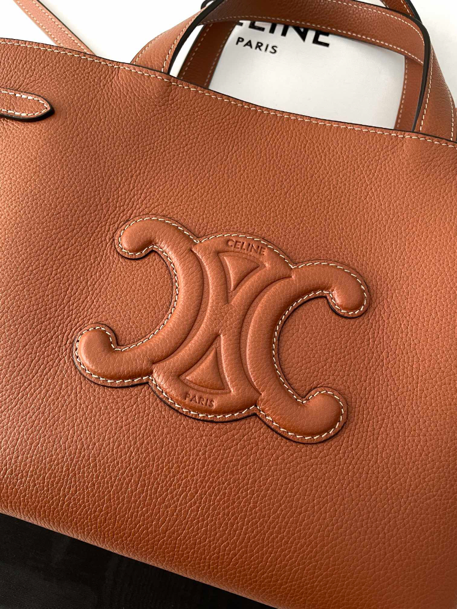 셀린느 미니 카바스 아나이스 퀴르 트리옹프 그레인드 카프스킨 탄 20.5199cm 11861309.jpg