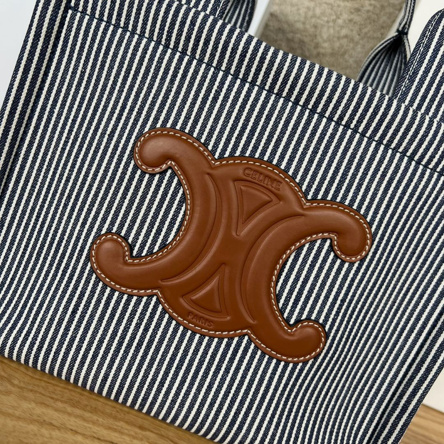 셀린느 스몰 카바스 타이스 스트라이프 텍스타일 네이비 블루 2518.513cm7.jpg