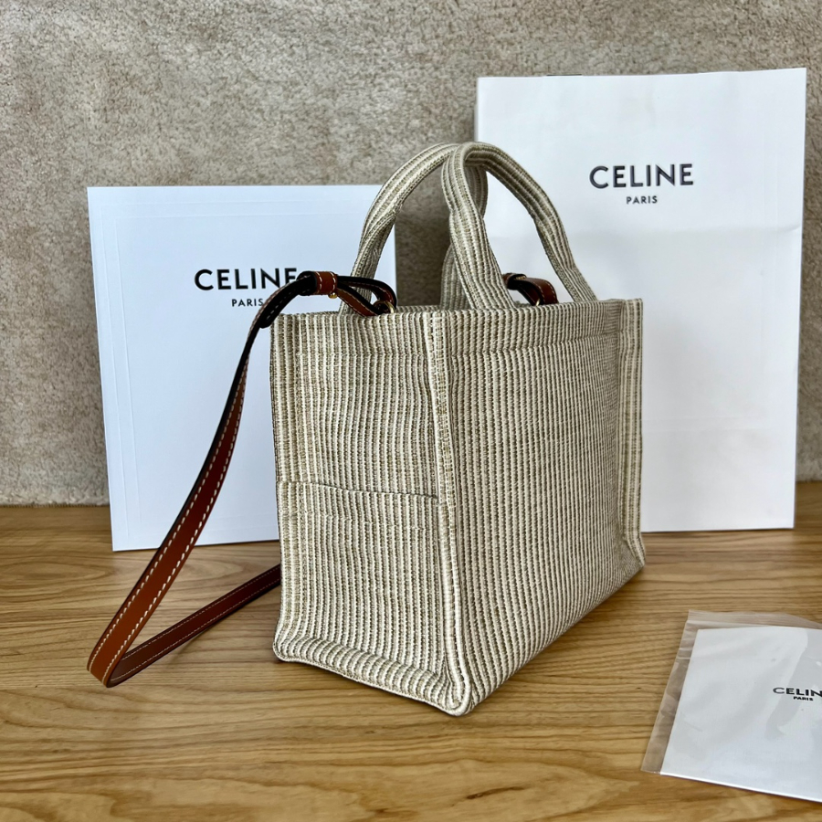 셀린느 스몰 카바스 타이스 스트라이프 텍스타일 베이지 2518.513cm3.jpg