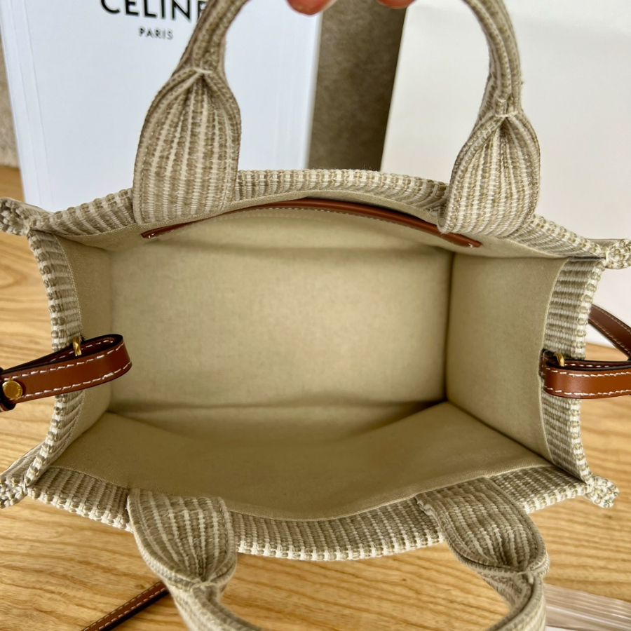 셀린느 스몰 카바스 타이스 스트라이프 텍스타일 베이지 2518.513cm4.jpg
