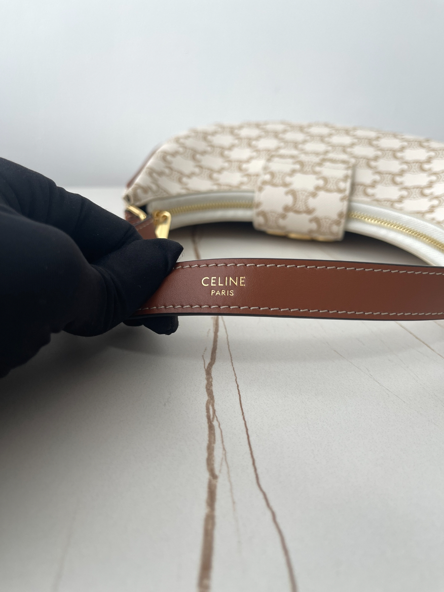 셀린느 아바 트리옹프 백 트리옹프 캔버스 카프스킨 탄 화이트 2313.56cm09.jpg