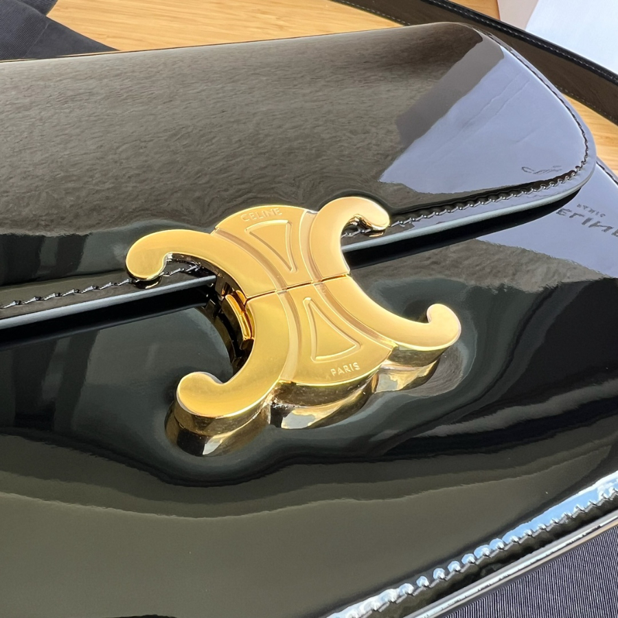 셀린느 에나멜 골드 로고 트리옹프백 미디엄 22.516.57.5cm6.jpg