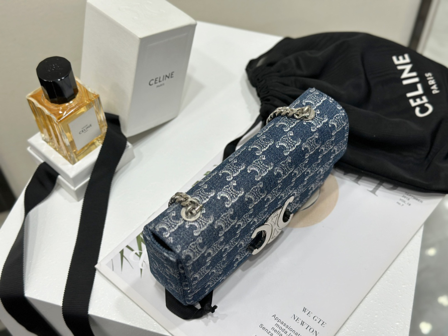 셀린느 트리옹프 데님 클로드 체인 숄더백 20.511.54cm 19799306.jpg