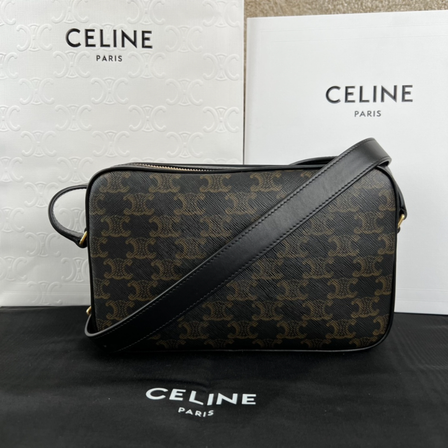 셀린느 트리옹프 캔버스 셀린느 프린트 미디움 메신저백 블랙 194502 2314.54cm04.jpg